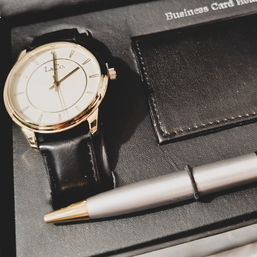 Men's Watch Set | Watch, Luxury Writing Pen & Business Card Holder